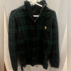 Polo Ralph Lauren Green and Black Zip-Up Sweater